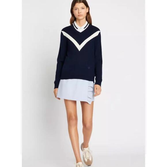 Tory Burch Sport Tech Twill Golf Skort - Seafaring Blue - Small - Picture 1 of 6